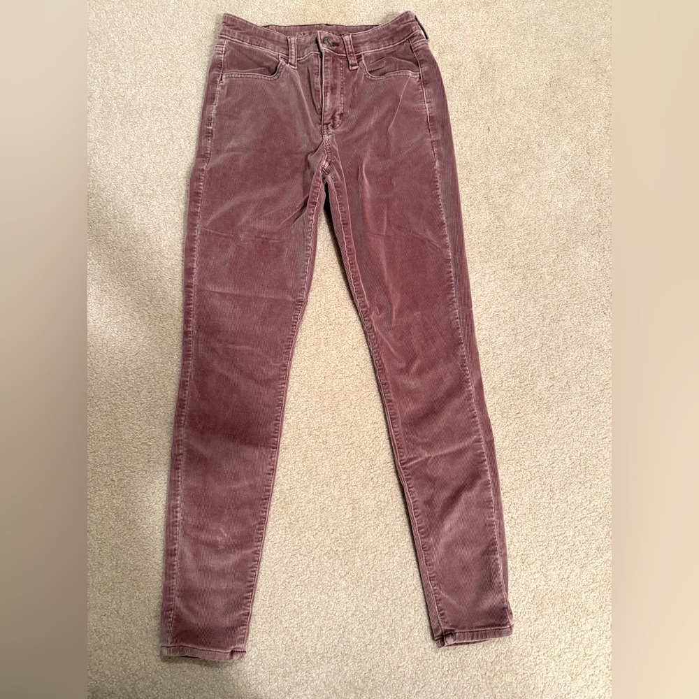 American Eagle AE Pink Stretch Corduroy Hi-Rise Jegging 4R